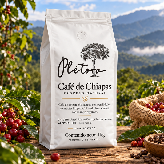 Plétora café de Chiapas proceso natural 1 kg en cafetal de montaña